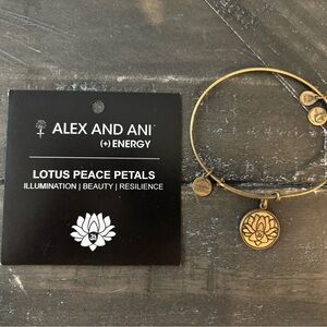 Alex and Ani Gold Lotus Charm Bracelet